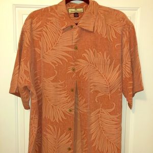 Tommy Bahama 100% Silk Palm leaf Hawaiian shirt